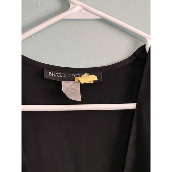 BB Collections. Sz 10. USA. Black Wrap DRESS with Fringe USA Long Sleeve - Picture 6 of 6